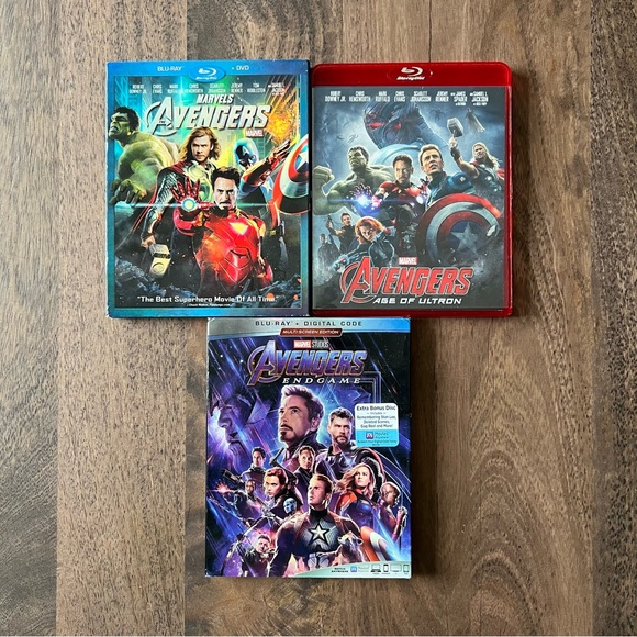 Marvel’s Avengers, Age of Ultron & Endgame Super Hero Films Blu-Ray & DVD Movies - Picture 1 of 3